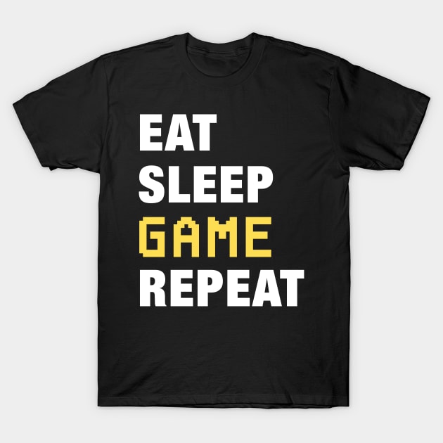 Eat, Sleep, Game, Repeat Funny Cute Gift T-Shirt by koalastudio